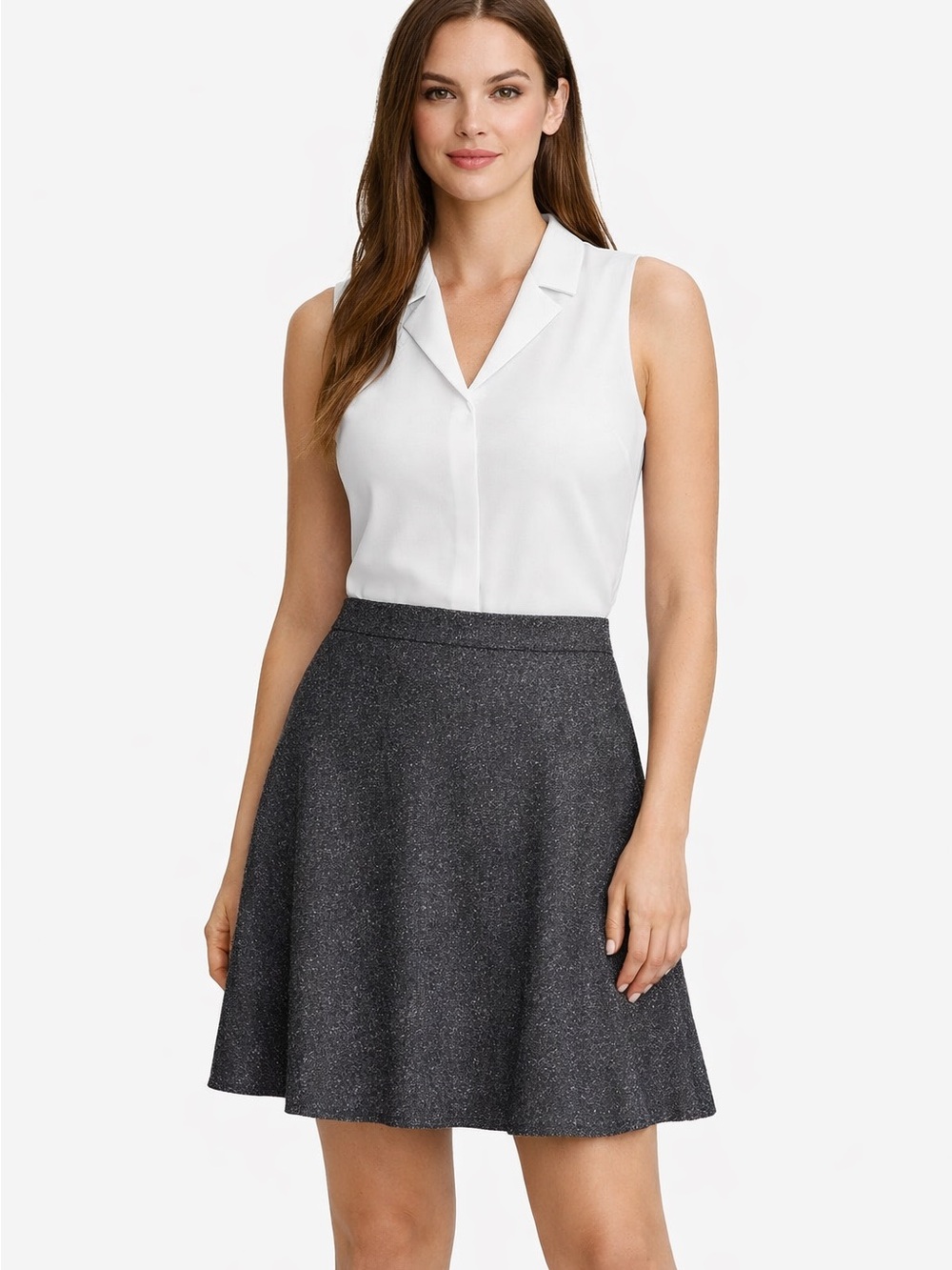 Calvin Klein Charcoal Sparkle Skater Skirt‎